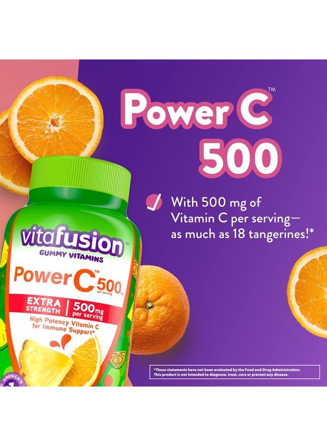 Extra Strength Power C Gummy Vitamins, Tropical Citrus Flavored Immune Support (1) Vitamins, 92 Count