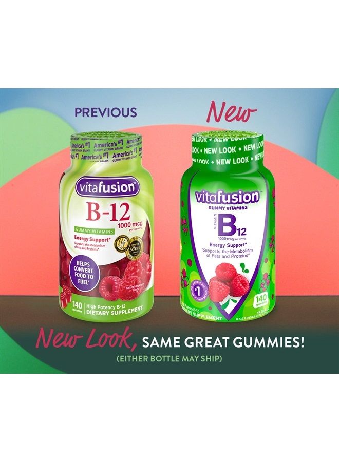 B12 Gummy Vitamins, Delicious Raspberry Flavor, 60ct (30 Day Supply)