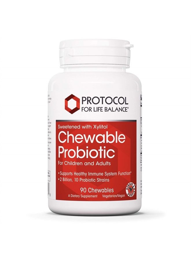 Chewable Probiotic (for Adults and Children) - Sweetened with Xylitol - 90 Chewables