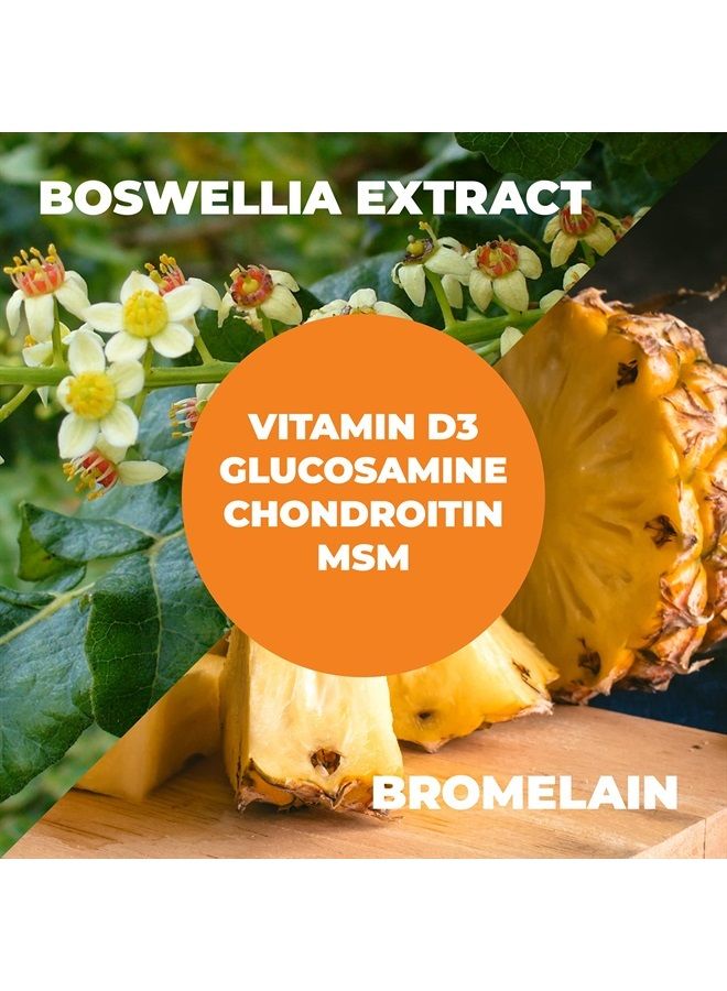 Glucosamine Chondroitin MSM & Vitamin D3, Boswellia, Bromelain - Advanced Joint Support Supplement for Women & Men. Supports Bone Mobility, Comfort, Strength, Flexibility & Immune Health. 120 Capsules