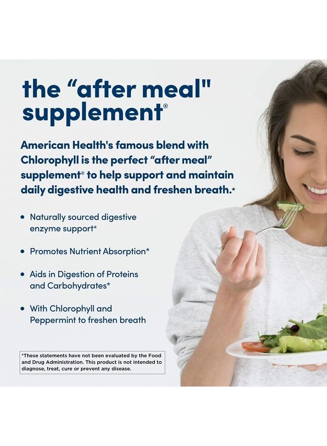 Papaya Enzyme with Chlorophyll Chewable Tablets Promotes Nutrient Absorption, Helps Digestion and Freshens Breath, Gluten-Free, Vegetarian - 100 Count