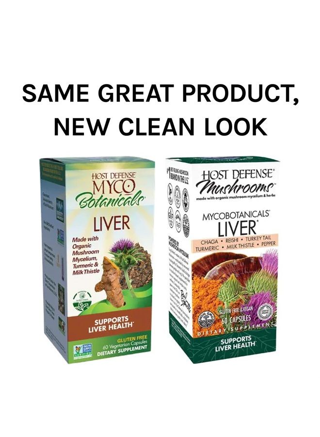 , MycoBotanicals Liver Capsules, Supports Liver Health and Detoxification, Mushroom and Herb Supplement, 60 Capsules, Unflavored