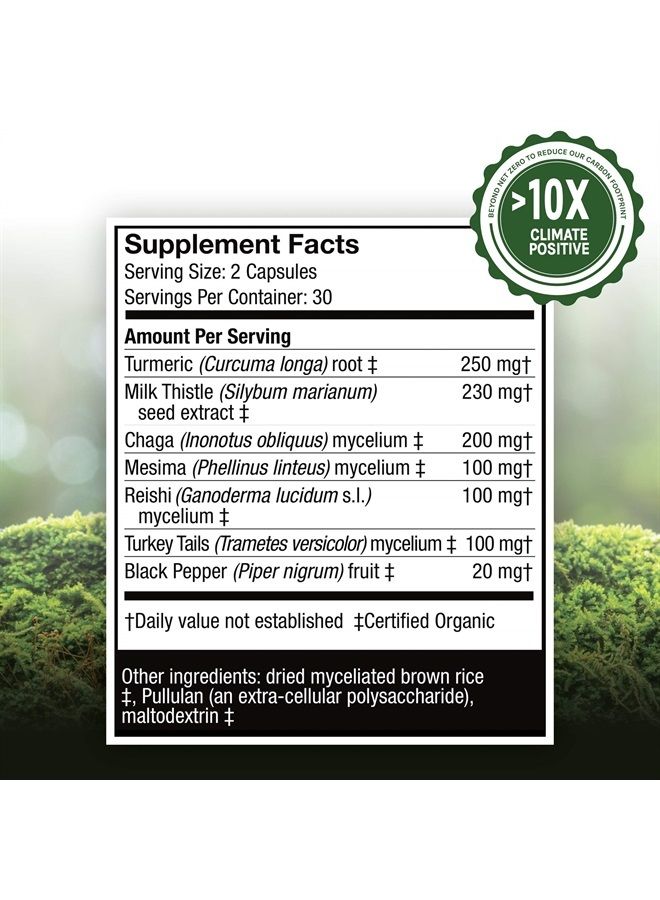 , MycoBotanicals Liver Capsules, Supports Liver Health and Detoxification, Mushroom and Herb Supplement, 60 Capsules, Unflavored