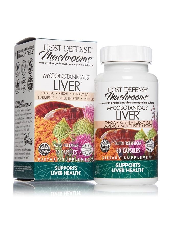 , MycoBotanicals Liver Capsules, Supports Liver Health and Detoxification, Mushroom and Herb Supplement, 60 Capsules, Unflavored