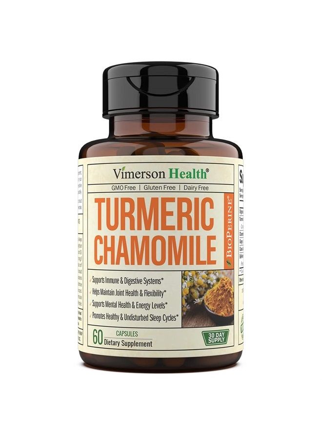 Turmeric Curcumin with Black Pepper, Chamomile & Ginger. Vegan Sleep Aid Supplement with Organic Tumeric, Cinnamon & BioPerine. 95% Curcuminoids. Promotes Healthy Sleep, Relaxation, Mood & Digestion