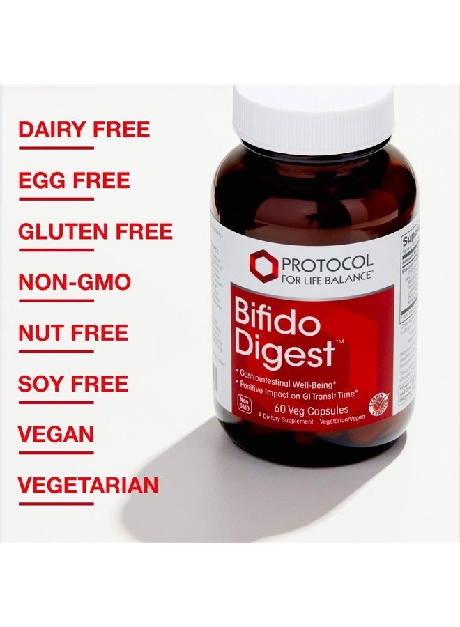 Bifido Digest - Supports Gastrointestinal Well-Being and Transit Time, Immune System Support, Colon Health Support - 60 Veg Capsules