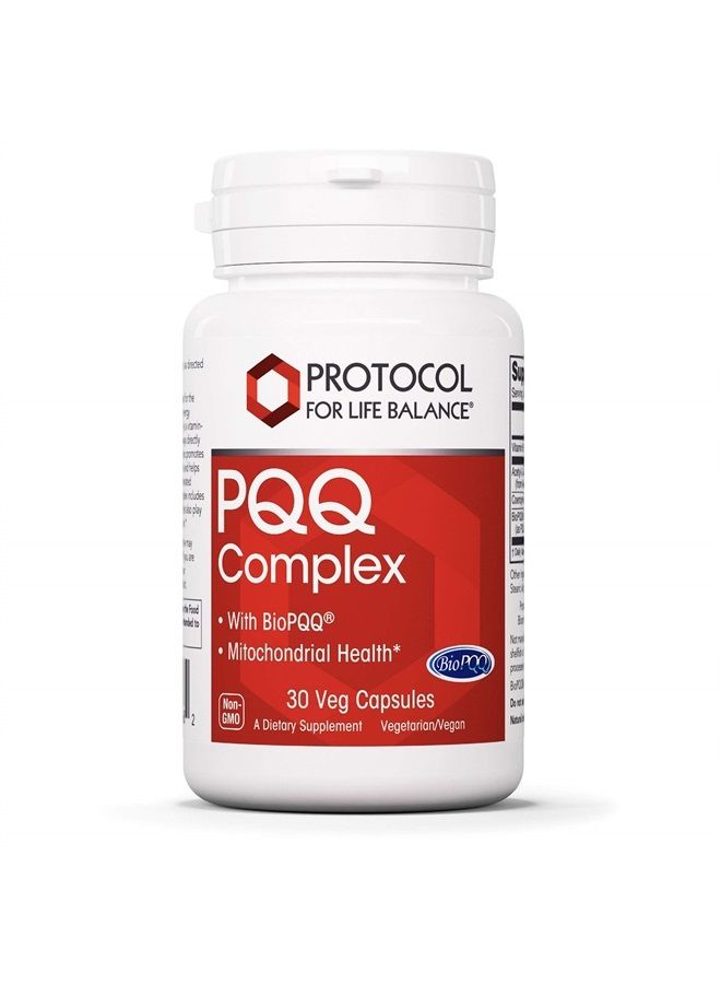 Protocol PQQ Complex - CoQ10, Acetyl-L-Carnitine, Vitamin B12 - Energy - 30 Veg Caps