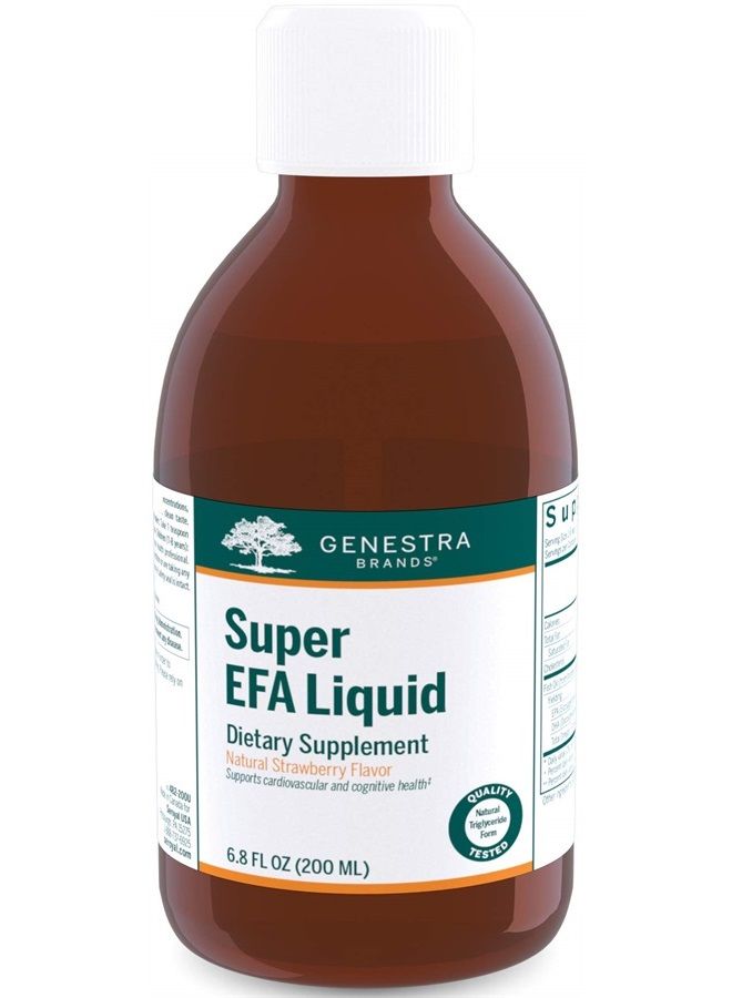 Super EFA Liquid | EFA Supplement to Support Cardiovascular, Brain, Eyes, and Nerves | 6.8 fl. oz. | Natural Strawberry Flavor