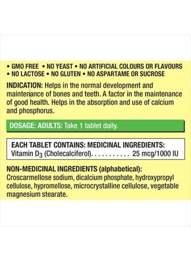 (Twin Pack) 2 x Kirkland Signature Vitamin D3 1000IU/25mcg, 360 tablets