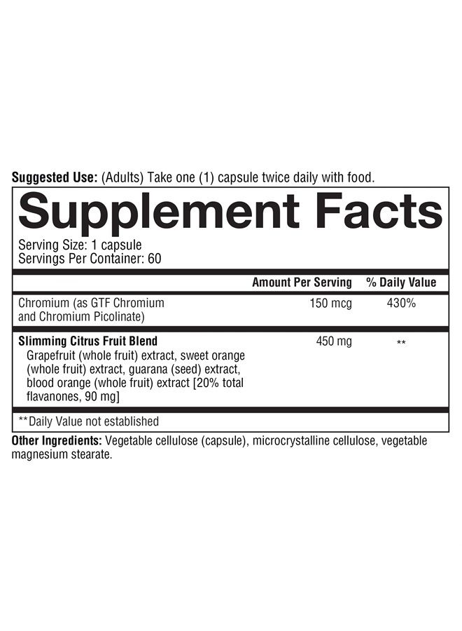 Citrus Fruit Advanced with Chromium, 60 Count (1 Bottle)