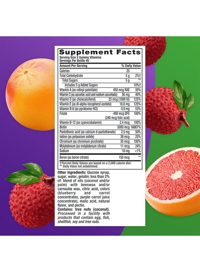 Multi+ Immune Support* – 2-in-1 Benefits & Flavors – Adult Gummy Vitamins with Vitamin C, Zinc, Daily Multivitamins, 90 Count