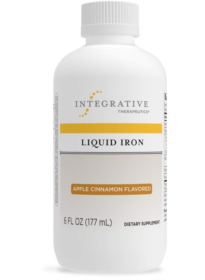 Liquid Iron - with Vitamin B12 and Folic Acid - Iron Supplement - Apple Cinnamon Flavored - Gluten Free - Dairy Free - Vegan - 6 fl oz