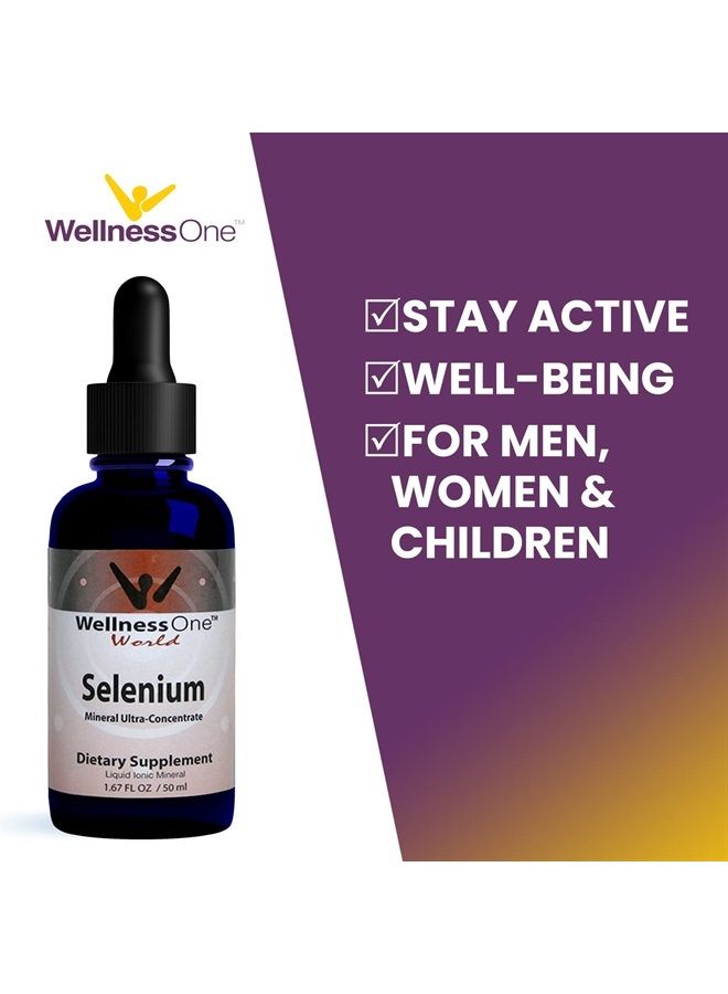 Selenium Supplement - Selenium Drops for Heart Health & Thyroid Support - Essential Trace Minerals that Boost Immunity & Help Form Antioxidant Enzymes - Good for Kids, Men & Women - 1.67fl