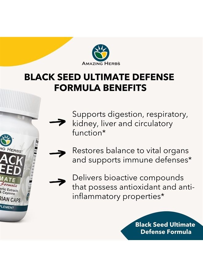 Whole Spectrum Black Seed Ultimate, Vegetarian Capsules - Olive Leaf & Garlic Extracts Plus Ginger & Cayenne, Gluten Free, Non GMO, Vegan - 100 Count