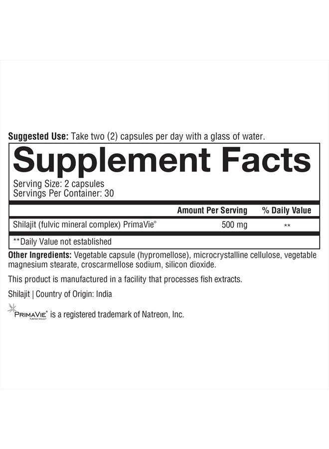 Shilajit, Pure Himalayan Superfoood, Energy Support, 60 Vegetarian Capsules