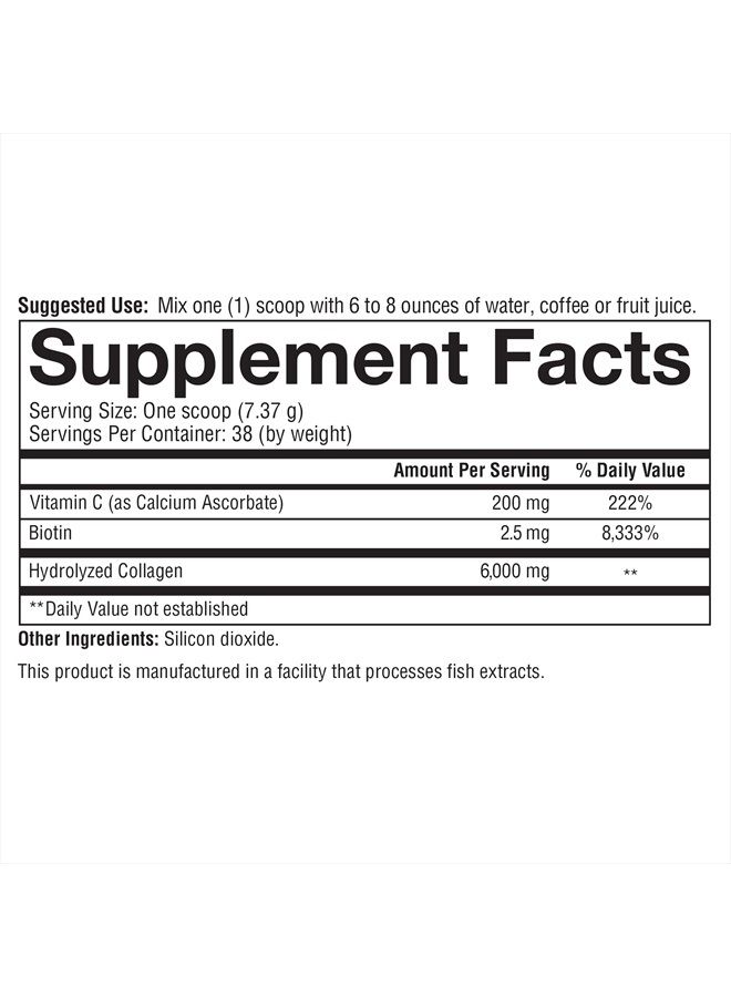 Collagen Powder Unflavored, 10 Ounce Bottle