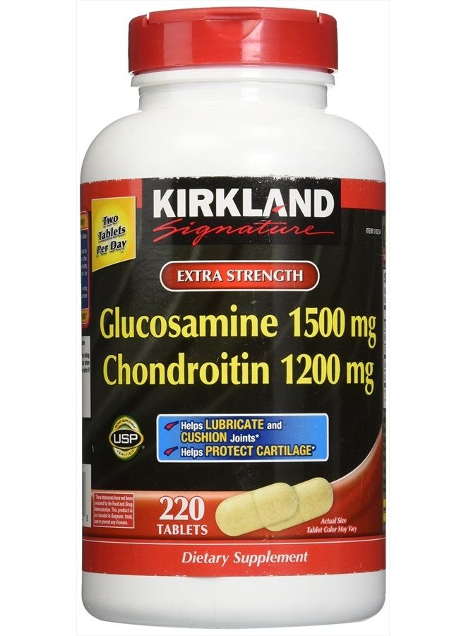 KIRKLAND Signature Extra Strength Glucosamine 1500 mg Chondroitin 1200 mg 220 Tablets
