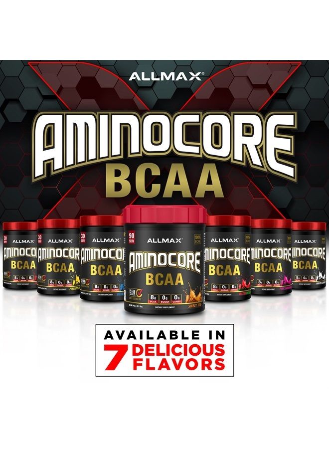 AMINOCORE BCAA Powder, 8.18 Grams of Amino Acids, Intra and Post Workout Recovery Drink, Gluten Free (Sweet Tea, 315 Grams)