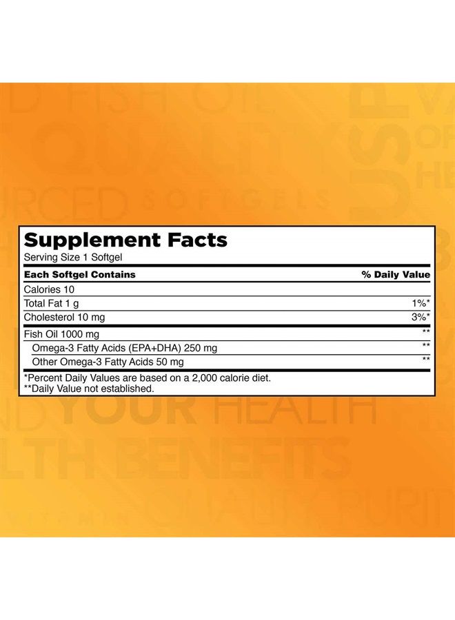 Fish Oil Concentrate with Omega-3 Fatty Acids, 1000mg, 800 Softgels