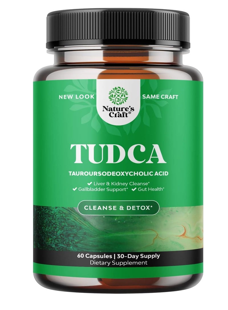 Advanced TUDCA Liver Support Supplement - Extra Strength TUDCA 500mg Bile Salts for Gallbladder Liver and Kidney Support - Liver and Gallbladder Cleanse Tauro Ursodeoxycholic Acid TUDCA Supplement