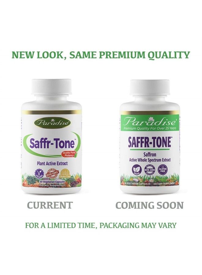 Saffr-Tone, Saffron Extract, Active Whole Spectrum Extract, Vegan, Non GMO, Gluten Free, 60 Vegetarian Capsules