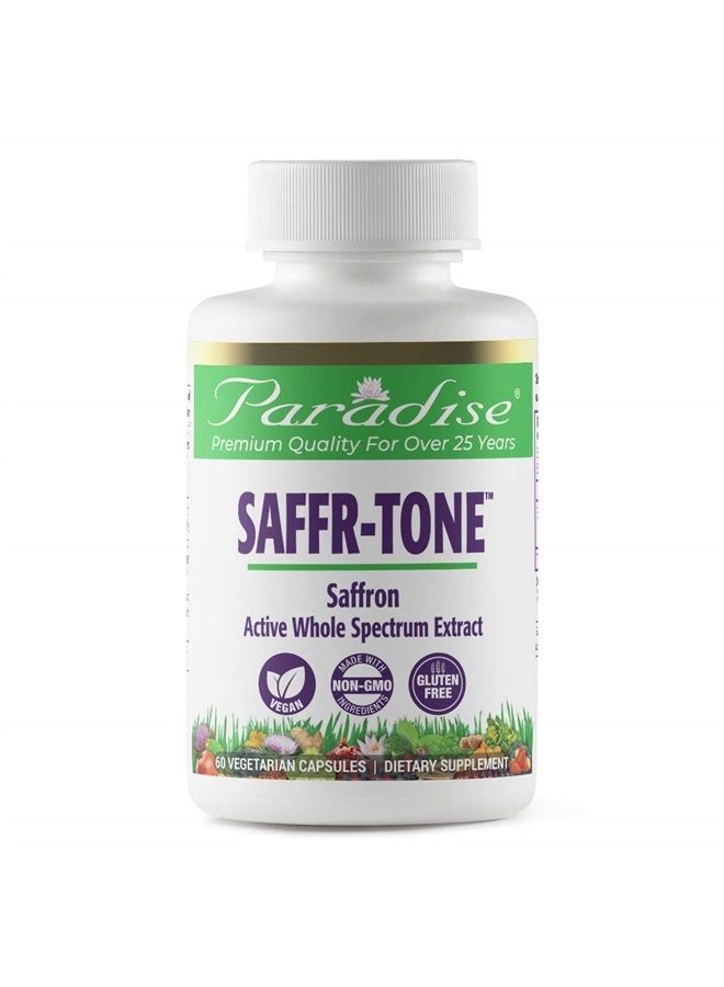 Saffr-Tone, Saffron Extract, Active Whole Spectrum Extract, Vegan, Non GMO, Gluten Free, 60 Vegetarian Capsules