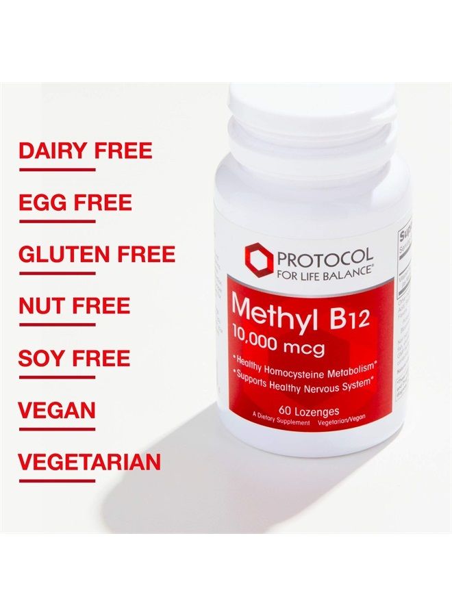 Protocol Methyl B12 10,000mcg - Vitamin B12 - Energy Support and Brain Supplement - 60 Lozenges