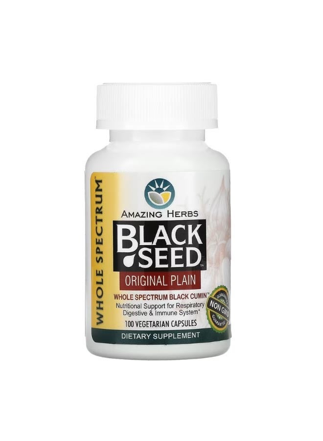 Black Seed Original Plain 100 Vegetarian Capsules