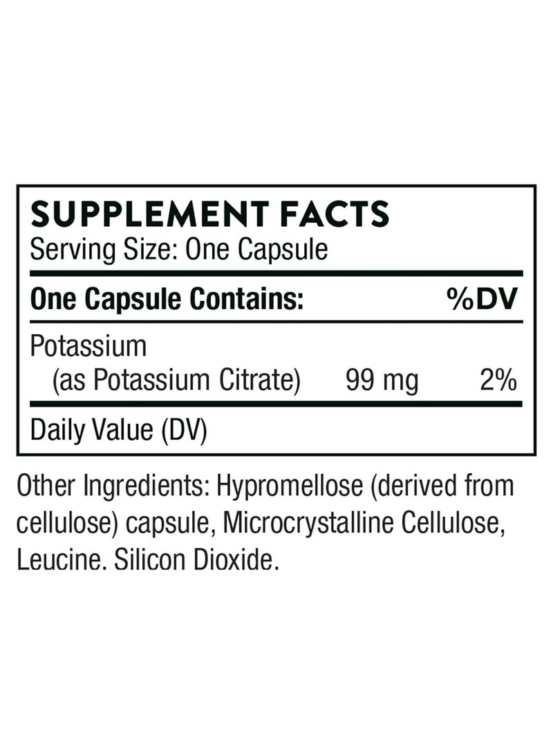 Potassium Citrate Dietary Supplement - 90 Capsules