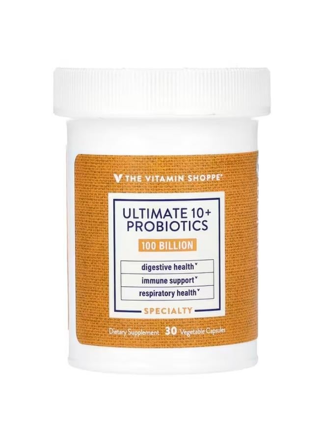 Ultimate 10+ Probiotics, 100 Billion CFU, 30 Vegetable Capsules