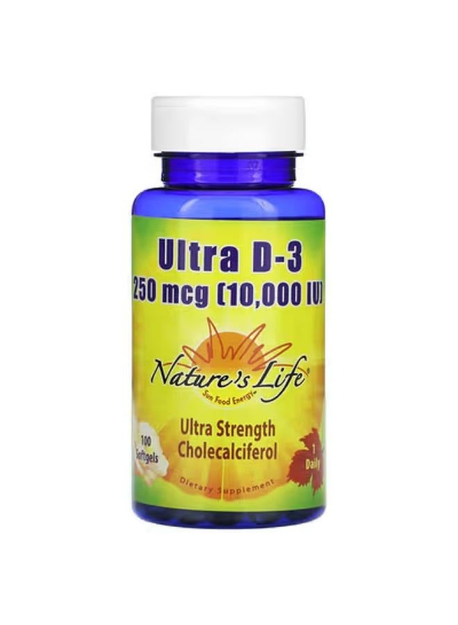 Ultra D-3, 250 mcg (10,000 IU), 100 Softgels