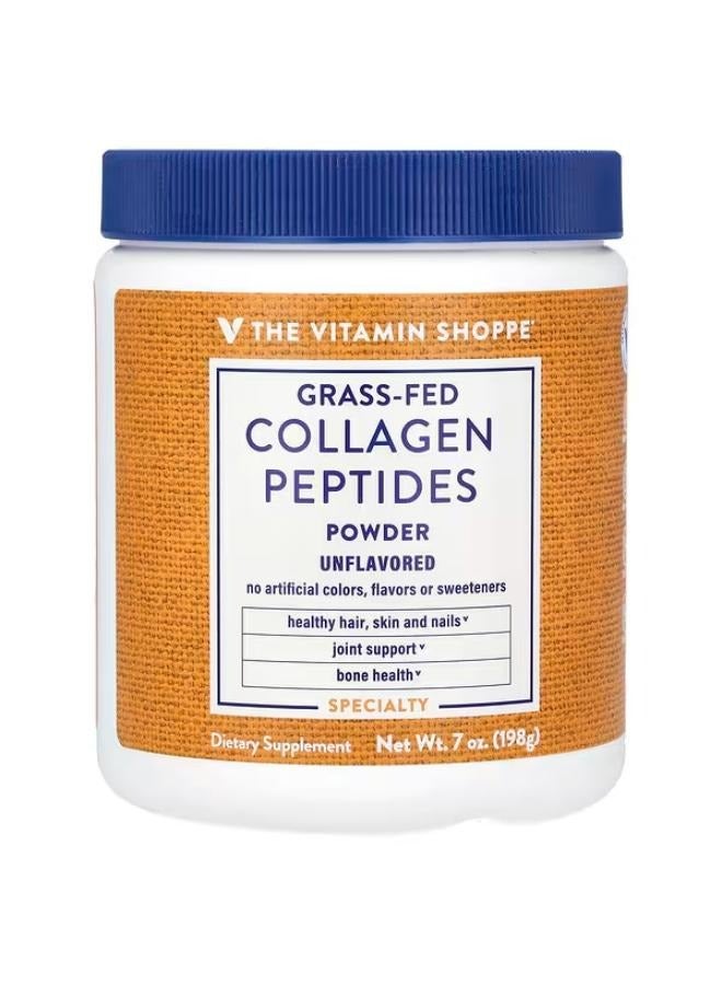 Grass-Fed Collagen Peptides Powder, Unflavored, 7 oz (198 g)