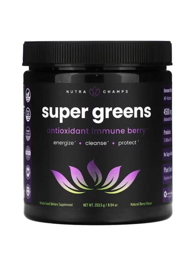 Super Greens, Natural Berry, 8.94 oz (253.5 g)