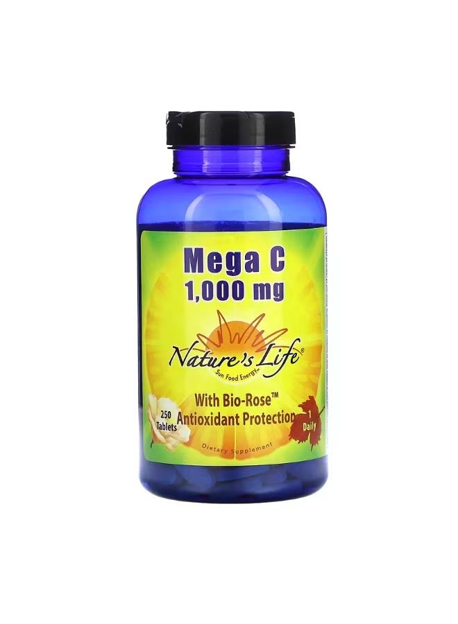 Mega C With Bio Rose 1000 mg 250 Tablets