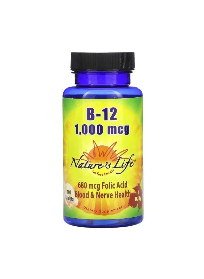 B 12 1000 mcg 100 Tablets