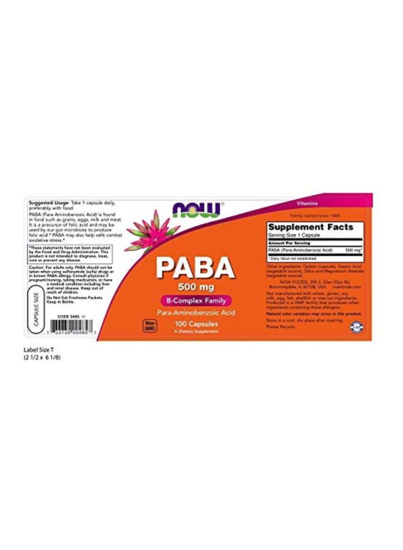 Para Aminobenzoic Acid Dietary Supplement