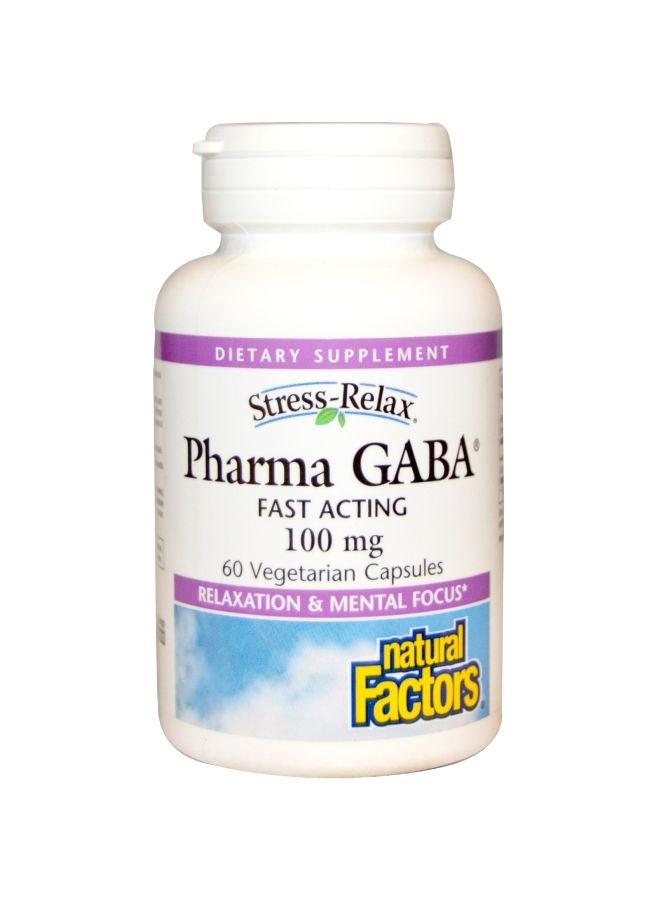 Stress Relax Pharma GABA 100mg Dietary Supplement - 60 Capsules