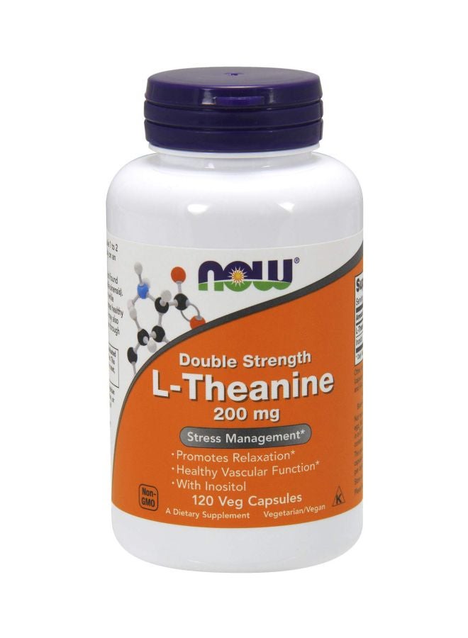 L-Theanine Double Strength 200 mg Stress Management - 120 Veg Capsules