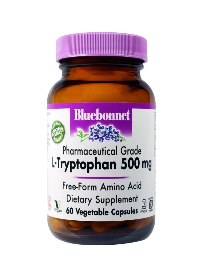 L-Tryptophan Dietary Supplement 500mg - 60 Capsules