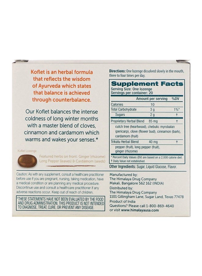 Koflet Herbal Supplement - 20 Lozenges