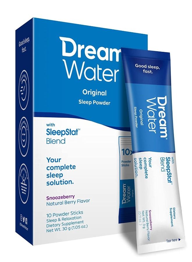 Dream Water Sleep Aid Powder Melatonin Snoozeberry 10 Count