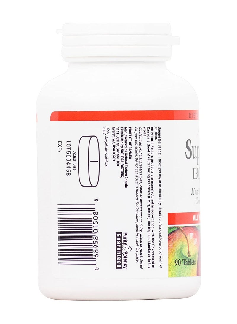 Natural Factors, Super Multi, Iron Free Daily Multivitamin and Mineral Support, 90 tablets (90 servings)
