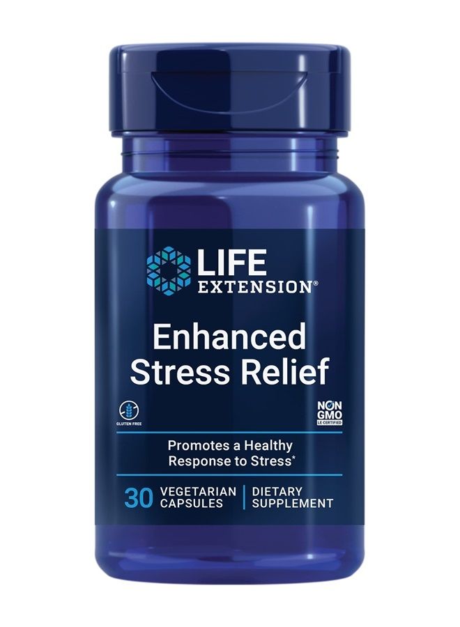 Enhanced Stress Relief - Green Tea Derived L-Theanine and Lemon Balm Extract Supplement for Relaxation, Sleep Support, Stress Management - Gluten Free, Vegetarian - 30 Capsules