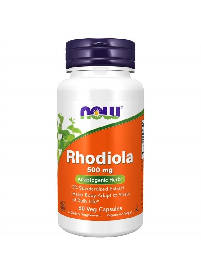 Supplements, Rhodiola 500 mg, Helps Body Adapt to Stress of Daily Life*, Adaptogenic Herb*, 60 Veg Capsules