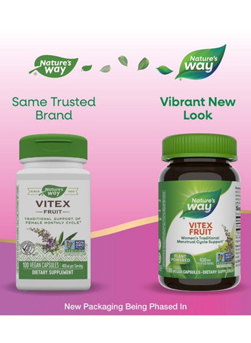 Vitex Fruit 400mg - 100 Vegetarian Capsules