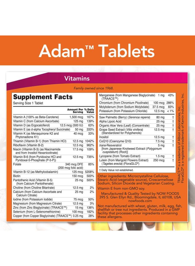 Adam Men'S Multiple Vitamin 60 Tablets