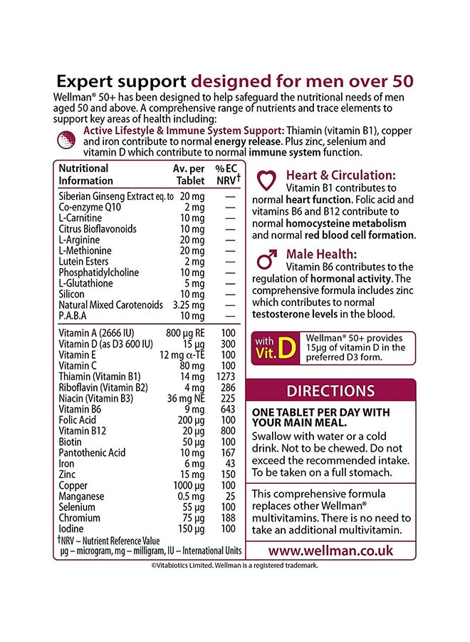 Wellman 50+ 30 Tablets