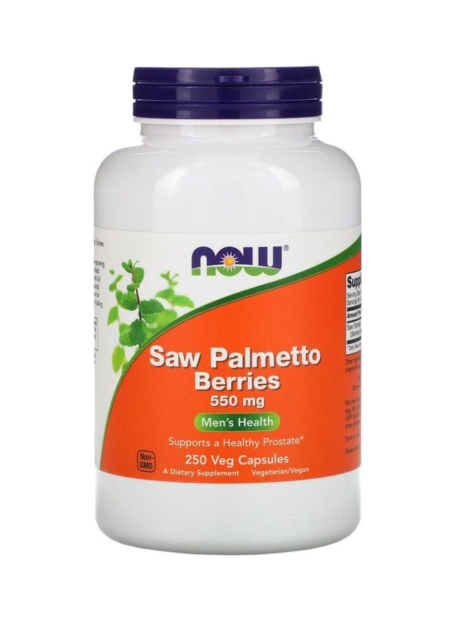 Saw Palmetto Berries Dietary Supplements 550 Mg - 100 Capsules