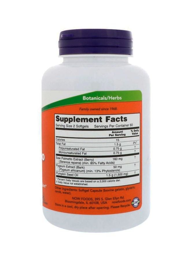 Pygeum And Saw Palmetto - 120 Softgels