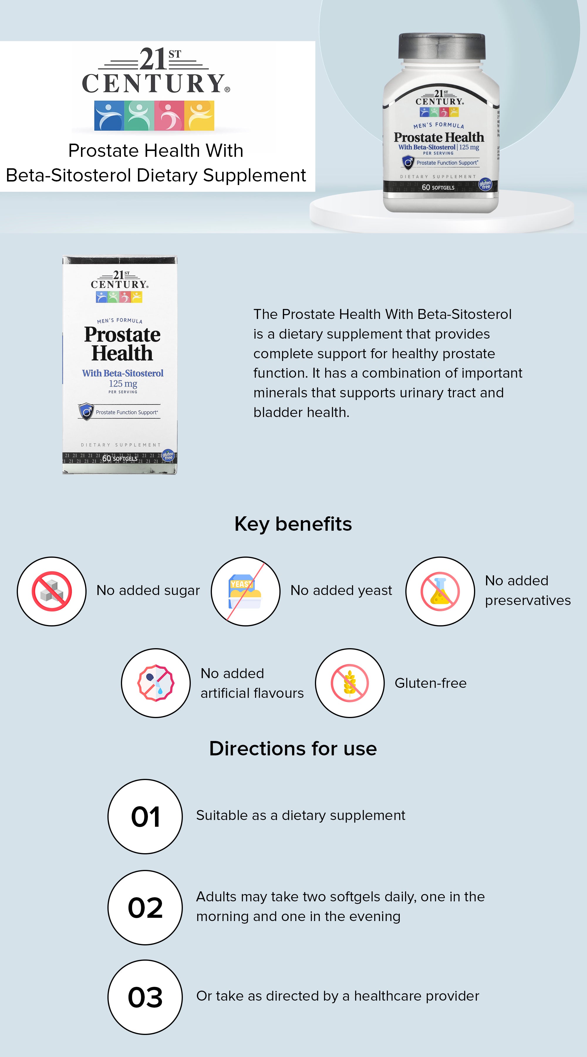 Prostate Health With Beta-Sitosterol - 60 Softgels